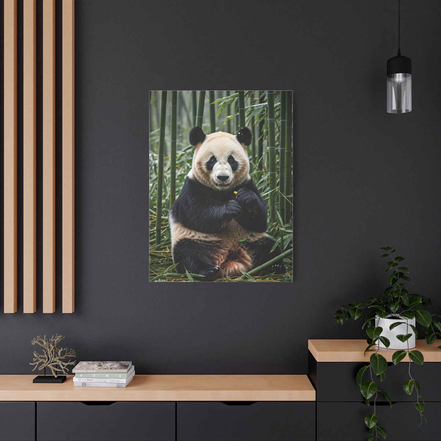 Gentle Panda Among Bamboo Wall Art & Canvas Prints