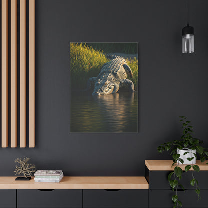 Crocodile Waterside Stillness Wall Art & Canvas Prints