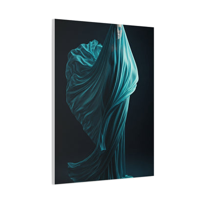 Flowing Blue Fabric Form Wall Art & Canvas Prints