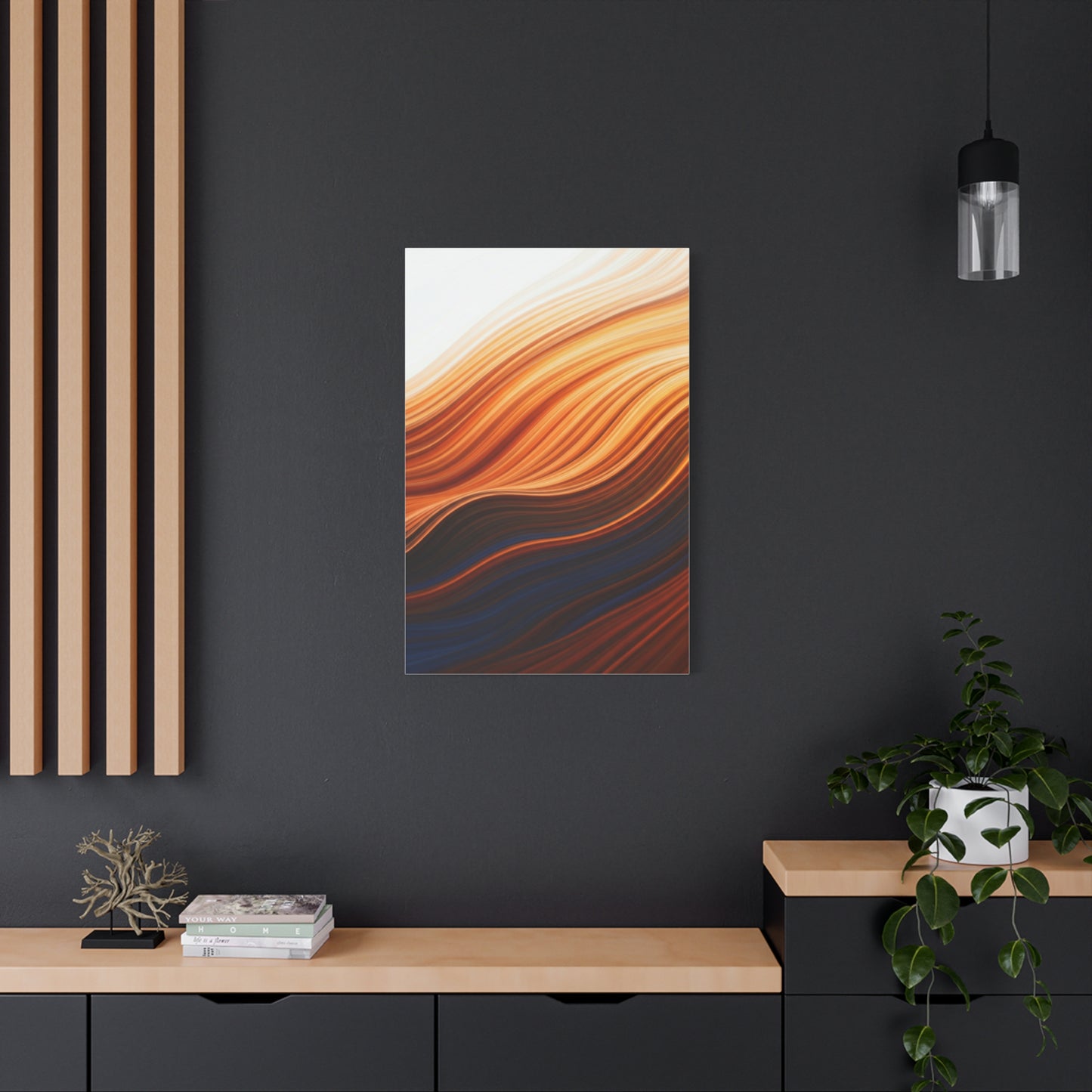 Warm Layered Wave Abstract Wall Art & Canvas Prints
