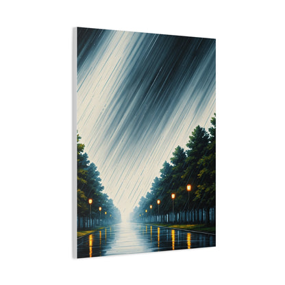Night Avenue Light Flow Wall Art & Canvas Prints