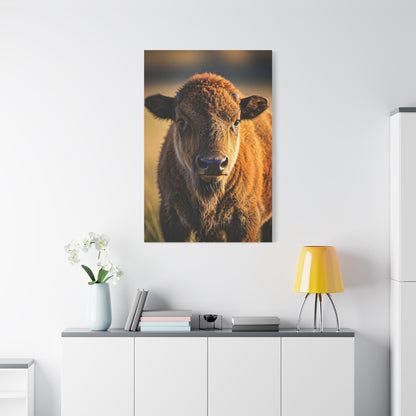 Young Plains Bison Calf Portrait Wall Art & Canvas Print