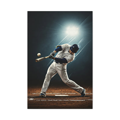 Baseball Player Spotlight Swing Drama Wall Art & Canvas Prints