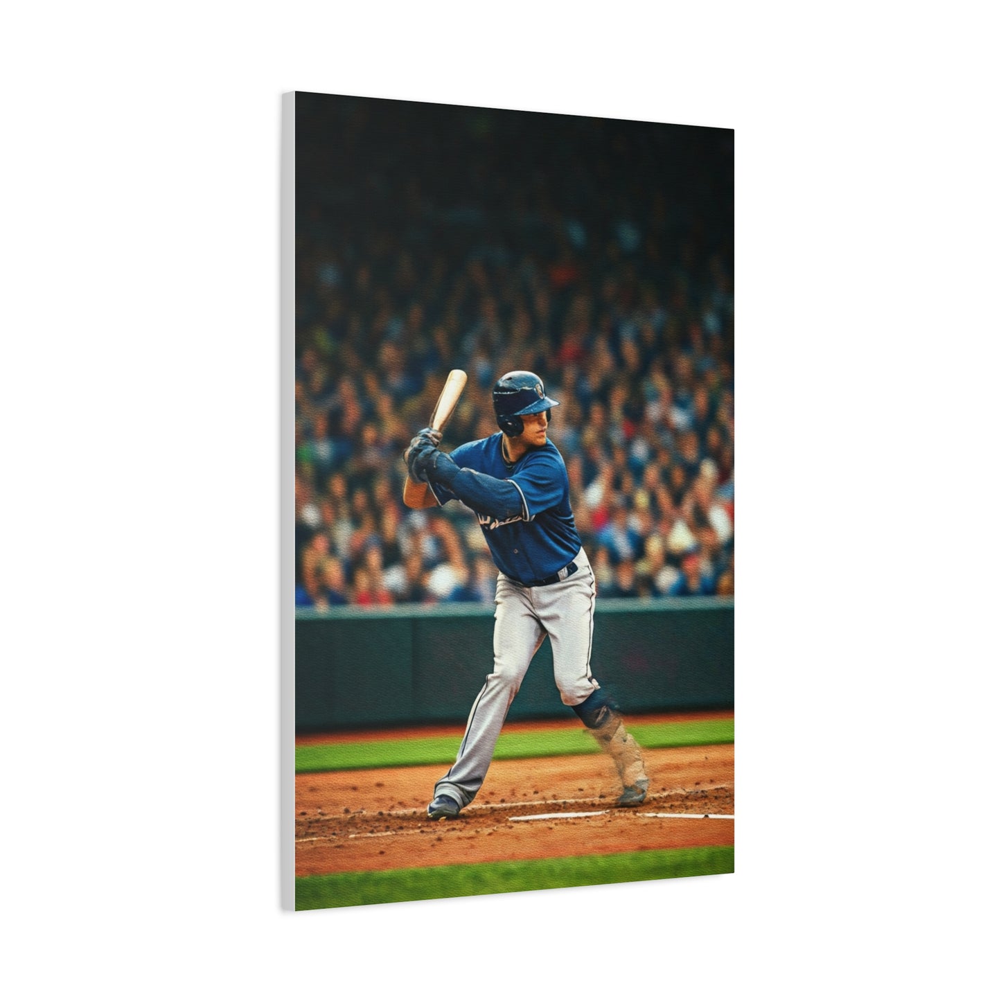 Lone Baseball Player Under Stadium Lights Wall Art & Canvas Prints