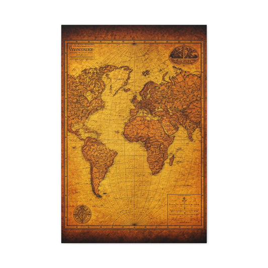 Classic Sepia World Atlas Wall Art & Canvas Prints