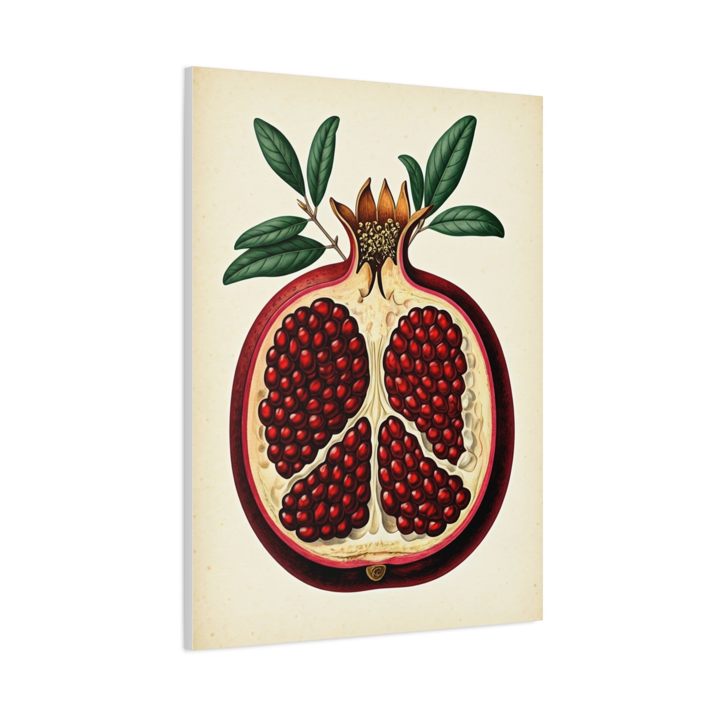Pomegranate Cross Section Illustration Wall Art & Canvas Prints