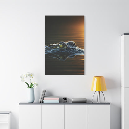 Crocodile Eye Emerging From Water Wall Art & Canvas Prints