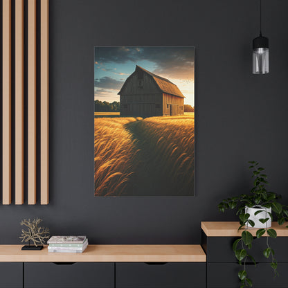 Harvest Field Barn at Sunset Wall Art & Canvas Prints