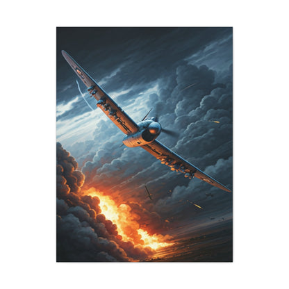 Firestorm Wing Dive Battle Scene Wall Art & Canvas Prints