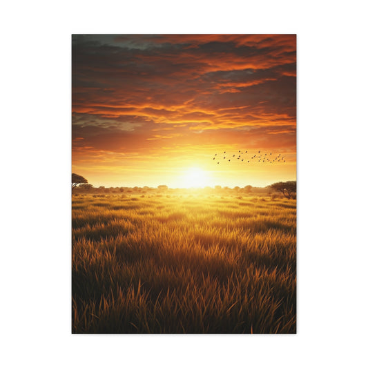 Sunrise Over Wild Grasslands Wall Art & Canvas Prints