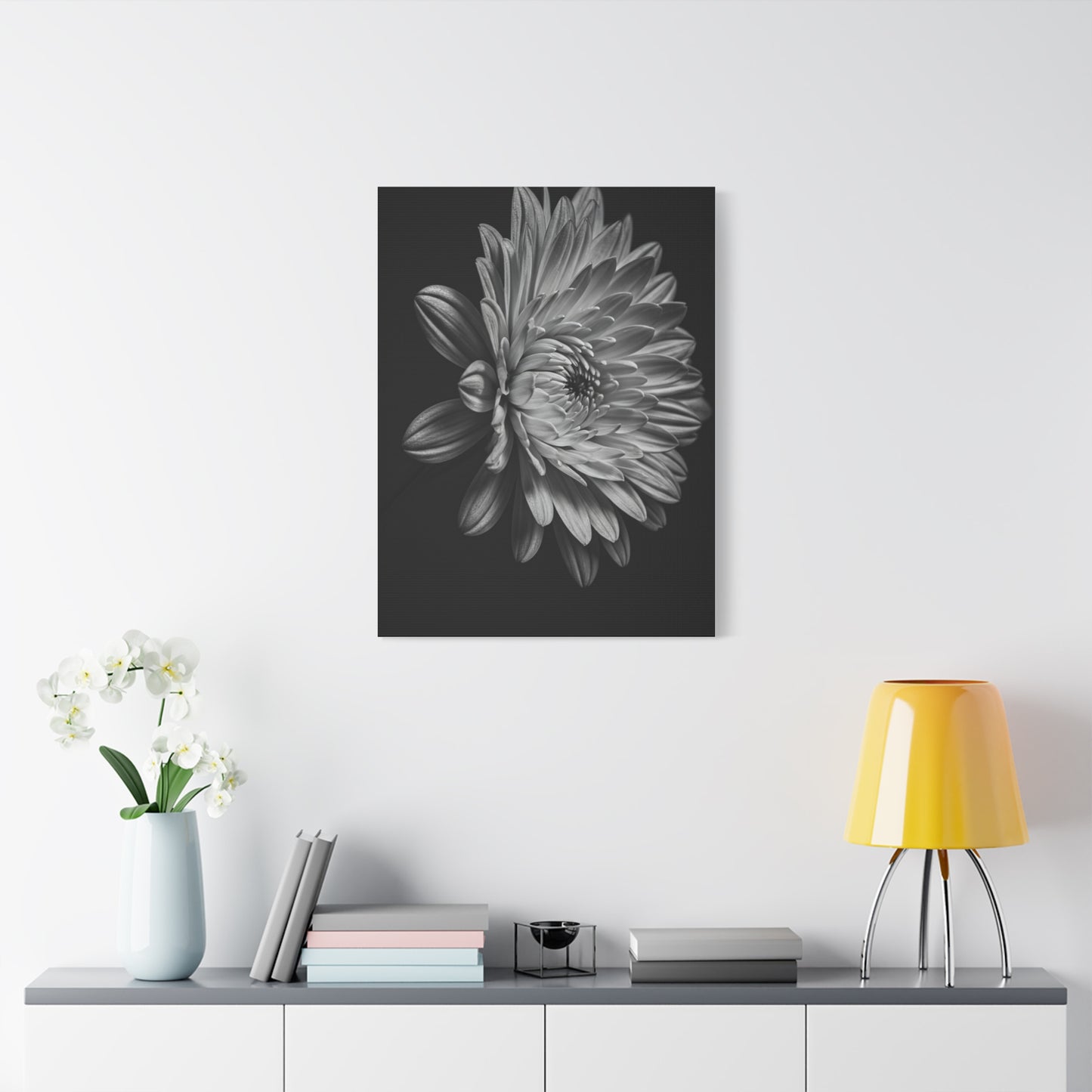 Side Profile Dahlia Bloom Wall Art & Canvas Prints