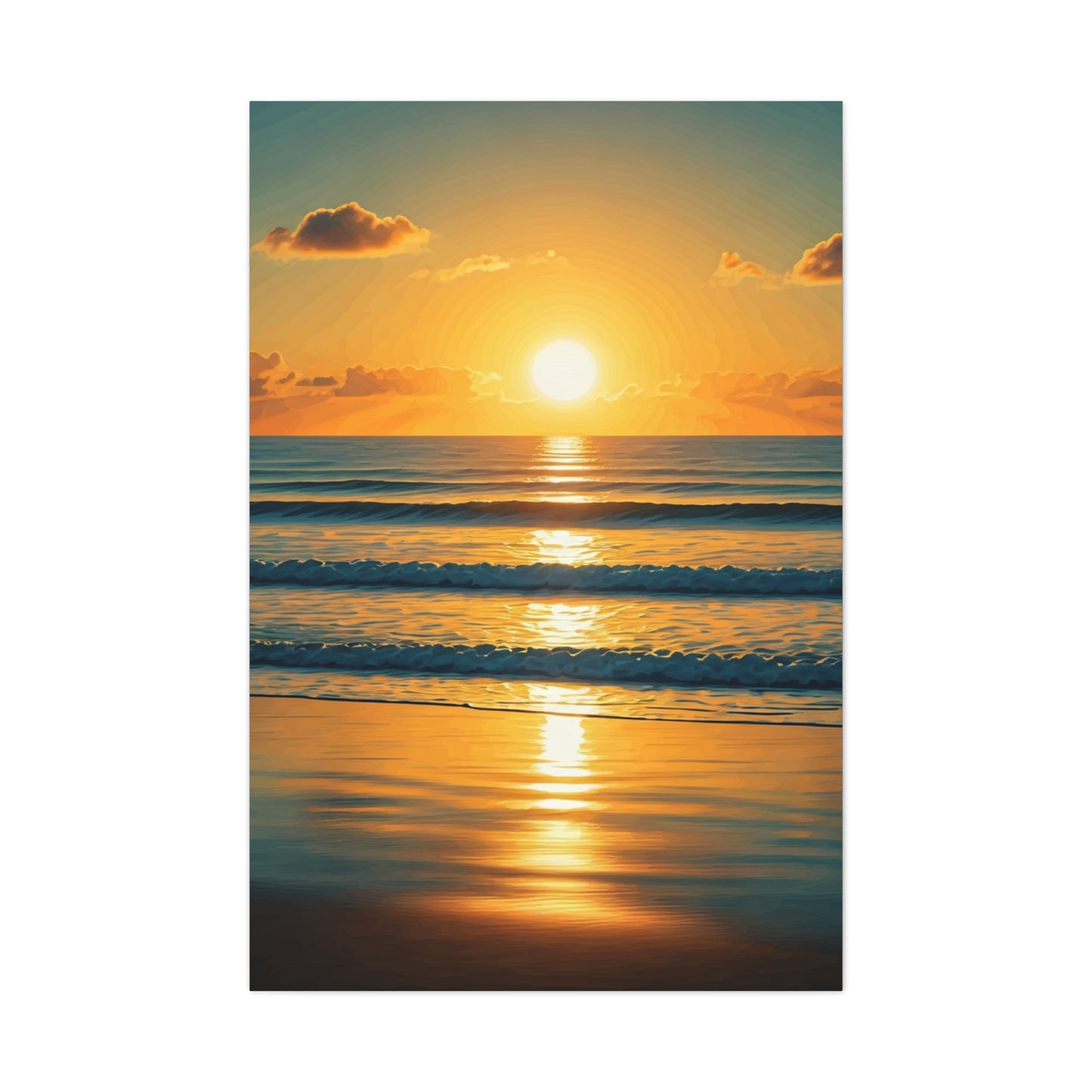 Golden Wave Horizon Sunset Wall Art & Canvas Prints