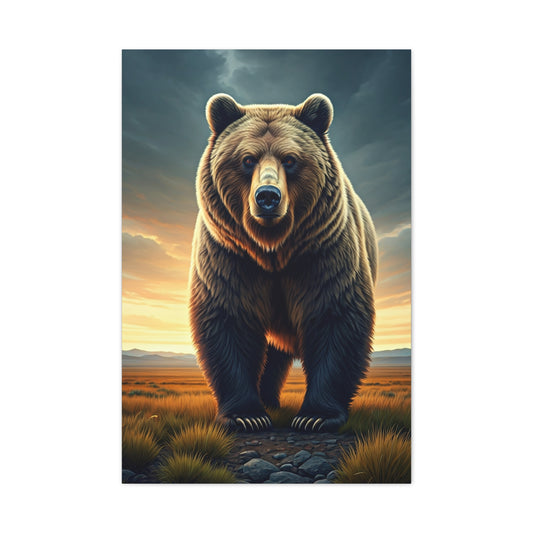 Golden Sunset Bear Landscape Wall Art & Canvas Prints