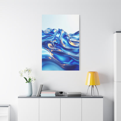 Fluid Blue Silk Waves Wall Art & Canvas Prints