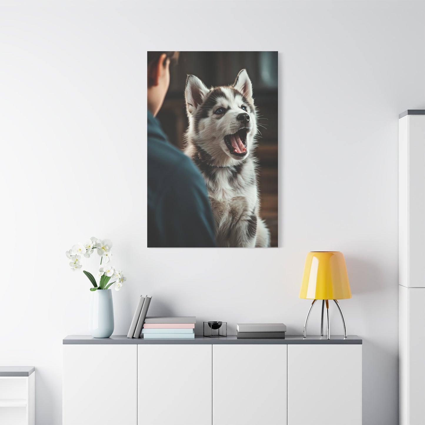 Joyful Howl Husky Wall Art & Canvas Print