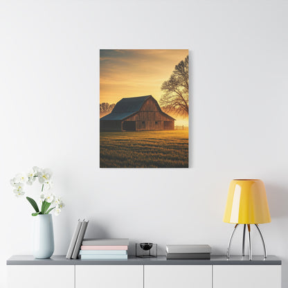 Golden Hour Farmstead Barn Wall Art & Canvas Prints