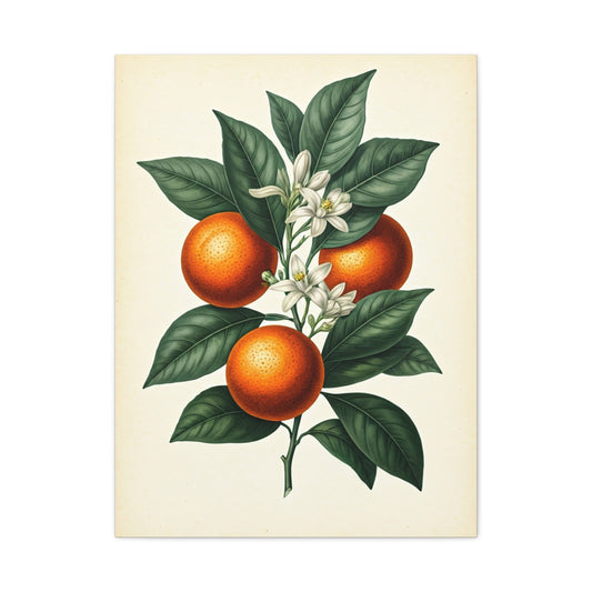 Oranges and Blossoms Illustration Wall Art & Canvas Prints