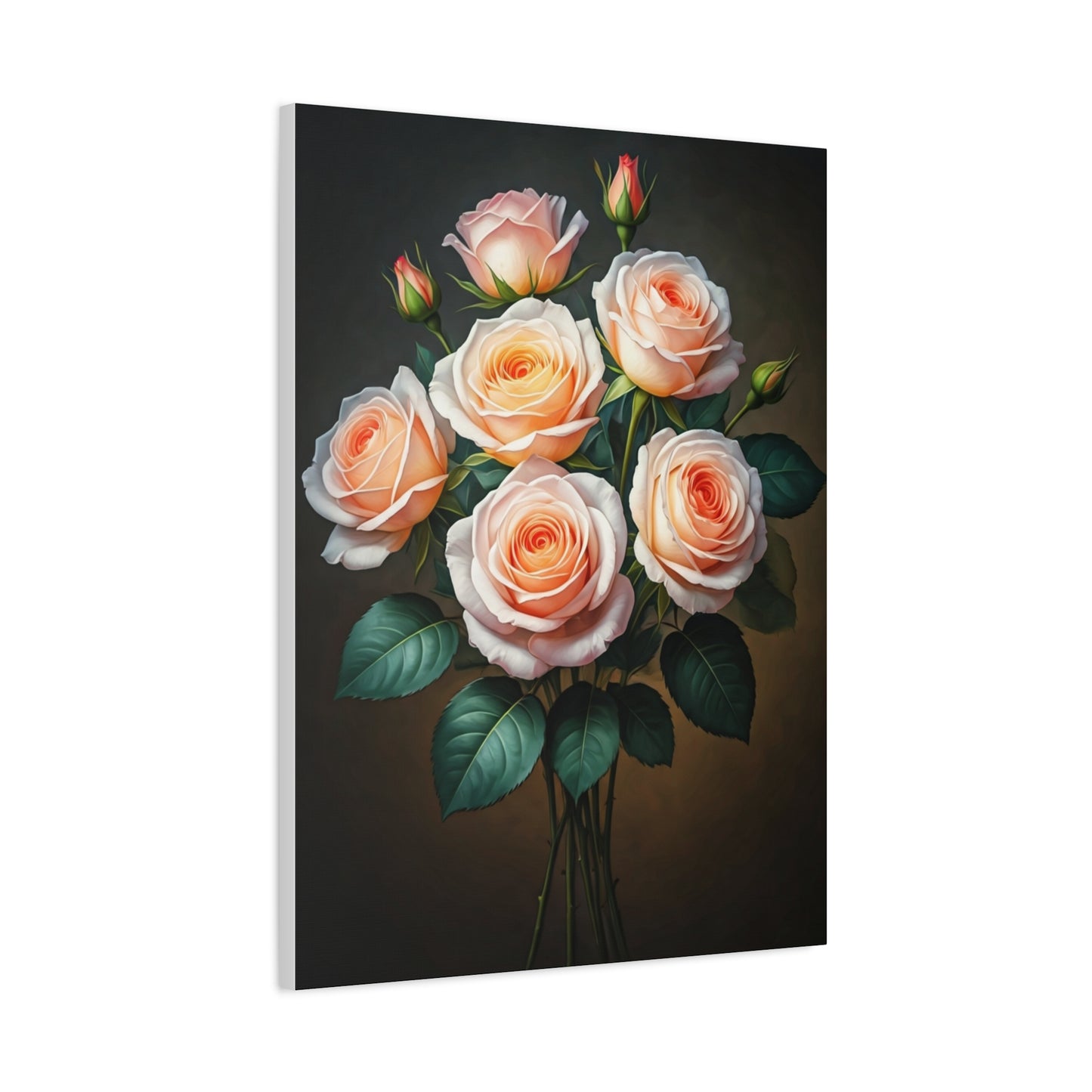 Peach Rose Harmony Floral Wall Art & Canvas Prints