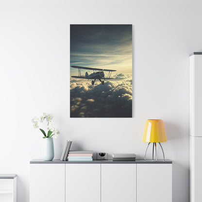 High-Altitude Biplane Above the Clouds Wall Art & Canvas Prints