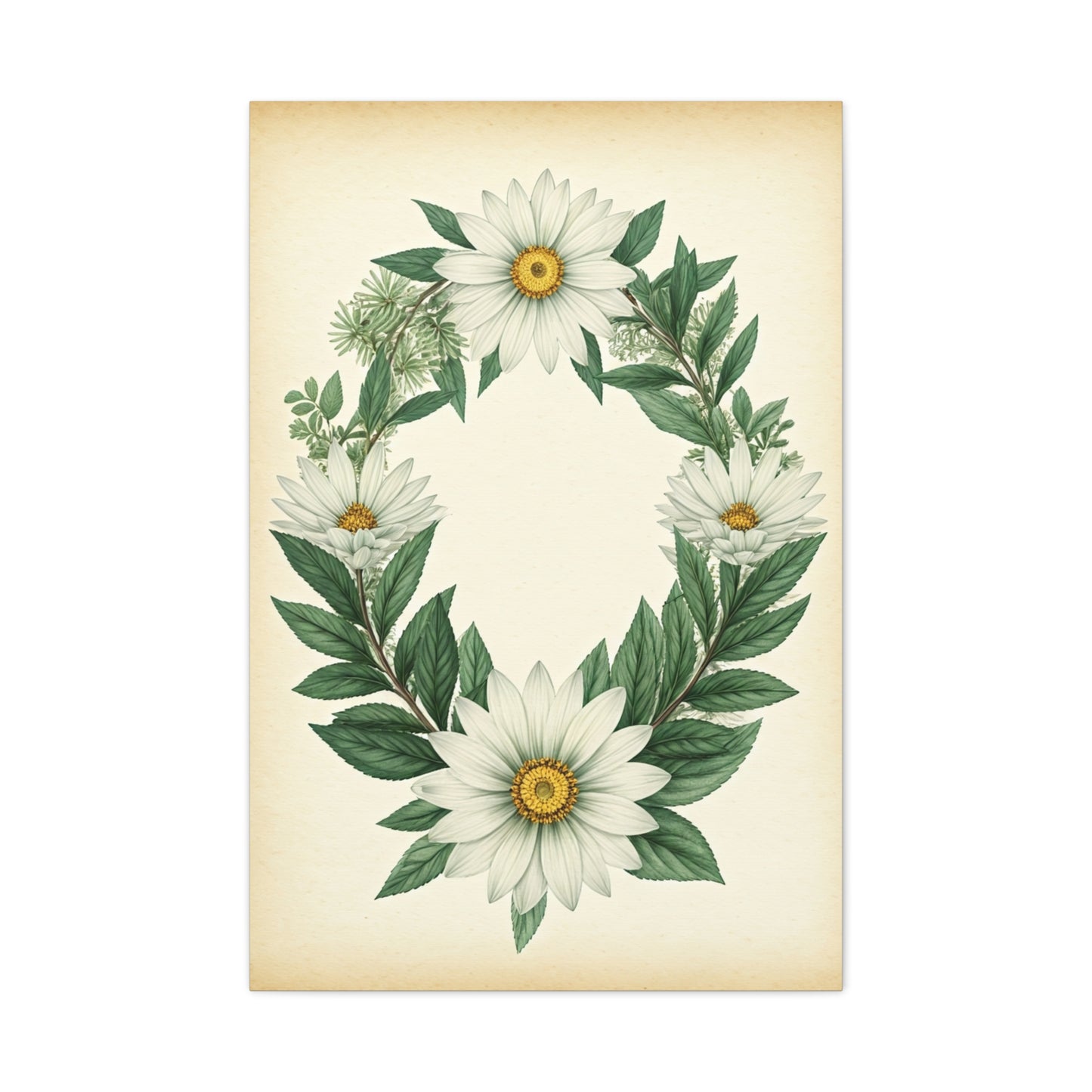Floral Wreath Illustration Wall Art & Canvas Prints