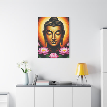 Golden Halo Buddha Close-Up Wall Art & Canvas Prints