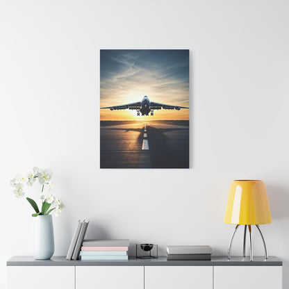 Golden Runway Takeoff Jet Wall Art & Canvas Prints