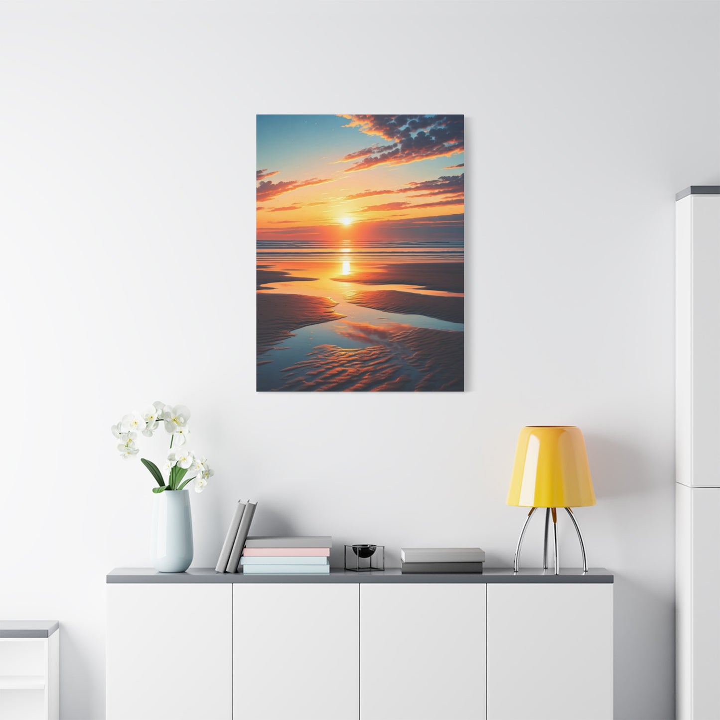 Golden Tide Reflection Sunset Wall Art & Canvas Prints