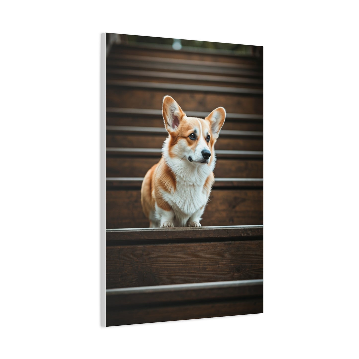 Stairway Corgi Charm Wall Art & Canvas Print