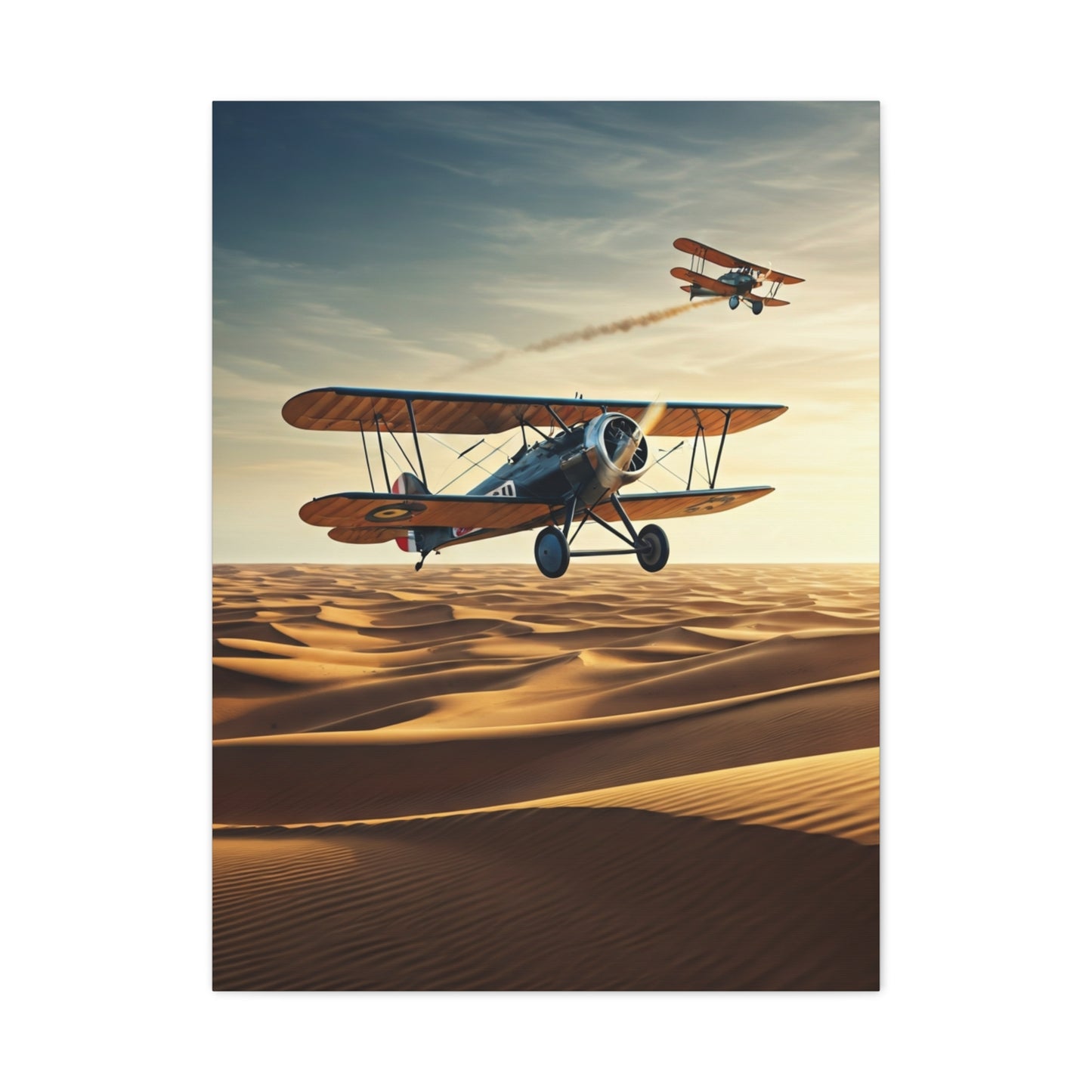 Desert Dawn Biplane Adventure Wall Art & Canvas Prints