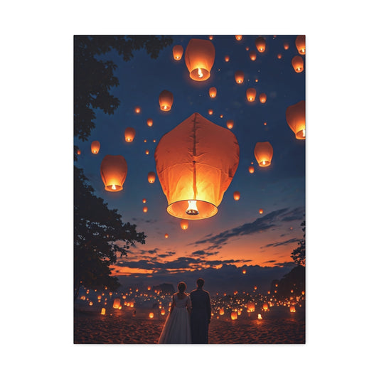 Floating Lanterns at Dusk Wall Art & Canvas Prints