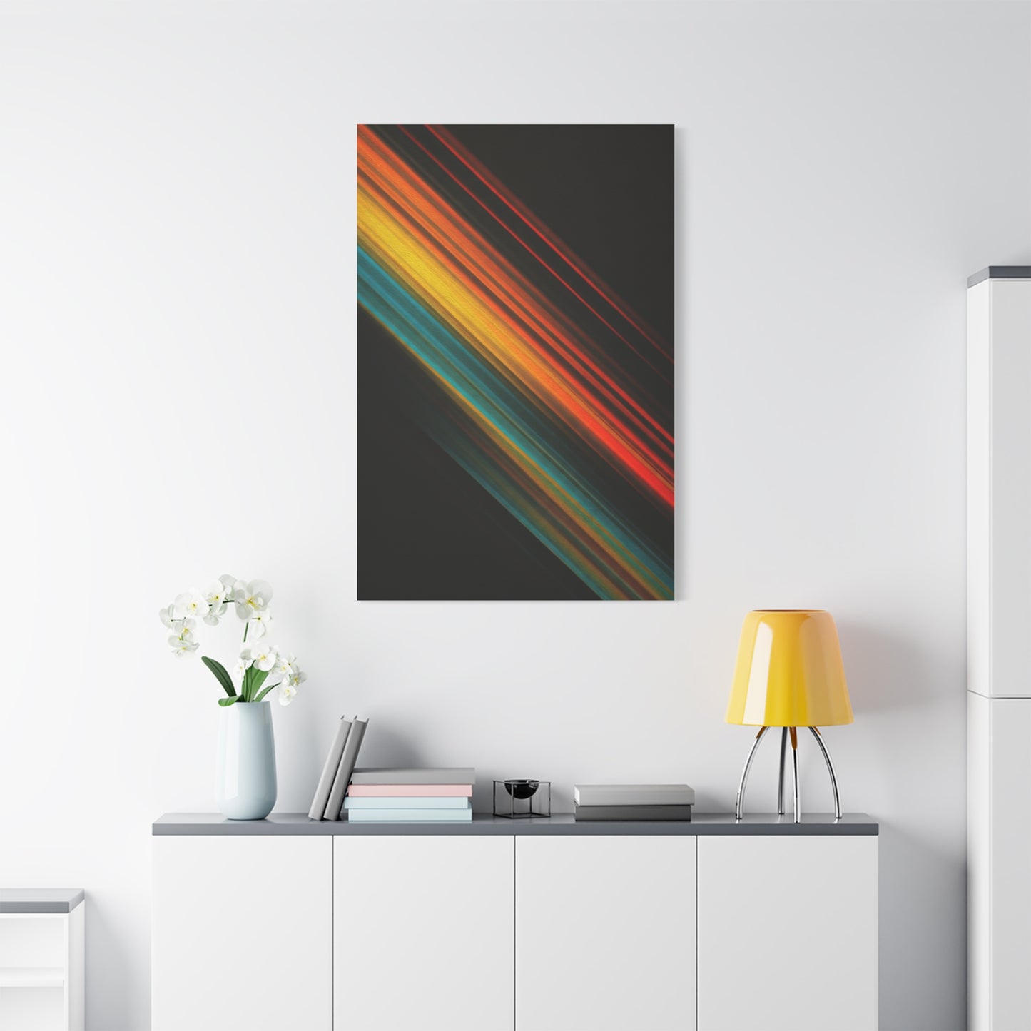 Multicolor Diagonal Energy Abstract Wall Art & Canvas Prints