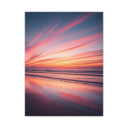 Blush Sky Streaks Coastal Sunset Wall Art & Canvas Prints