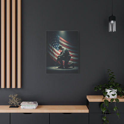 Kneeling Soldier Prayer Tribute Wall Art & Canvas Prints