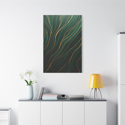 Emerald Gold Flow Abstract Wall Art & Canvas Prints