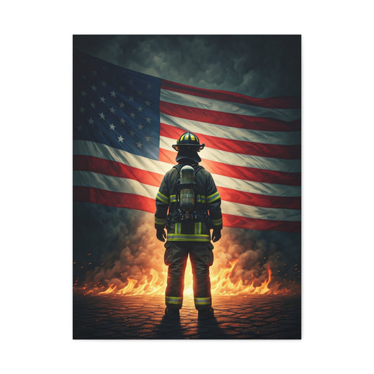 Firelit Patriot Soldier Legacy Wall Art & Canvas Prints