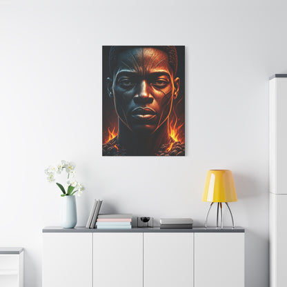 Fire and Shadow Warrior Portrait Wall Art & Canvas Prints