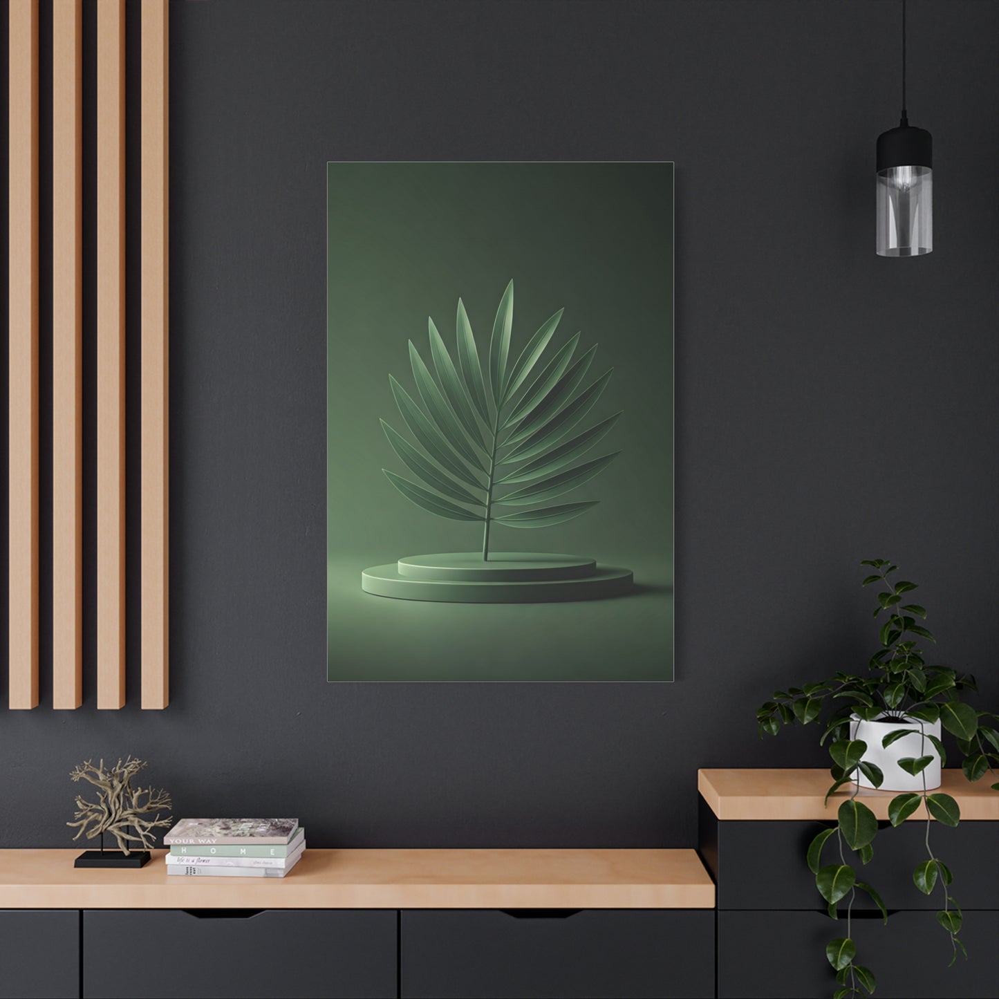 Sculpted Palm Leaf Minimalist Wall Art & Canvas Prints