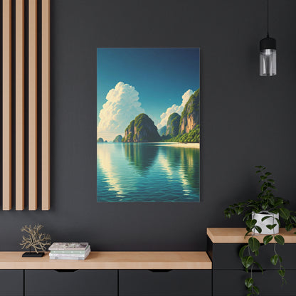 Emerald Lagoon Cliff Reflection Wall Art & Canvas Prints
