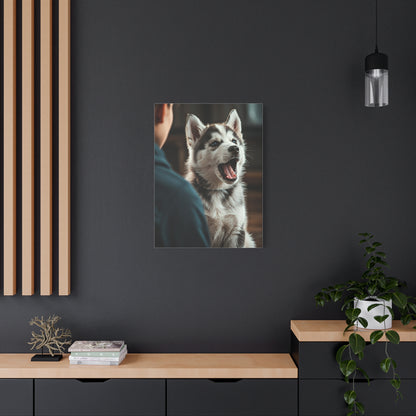 Joyful Howl Husky Wall Art & Canvas Print