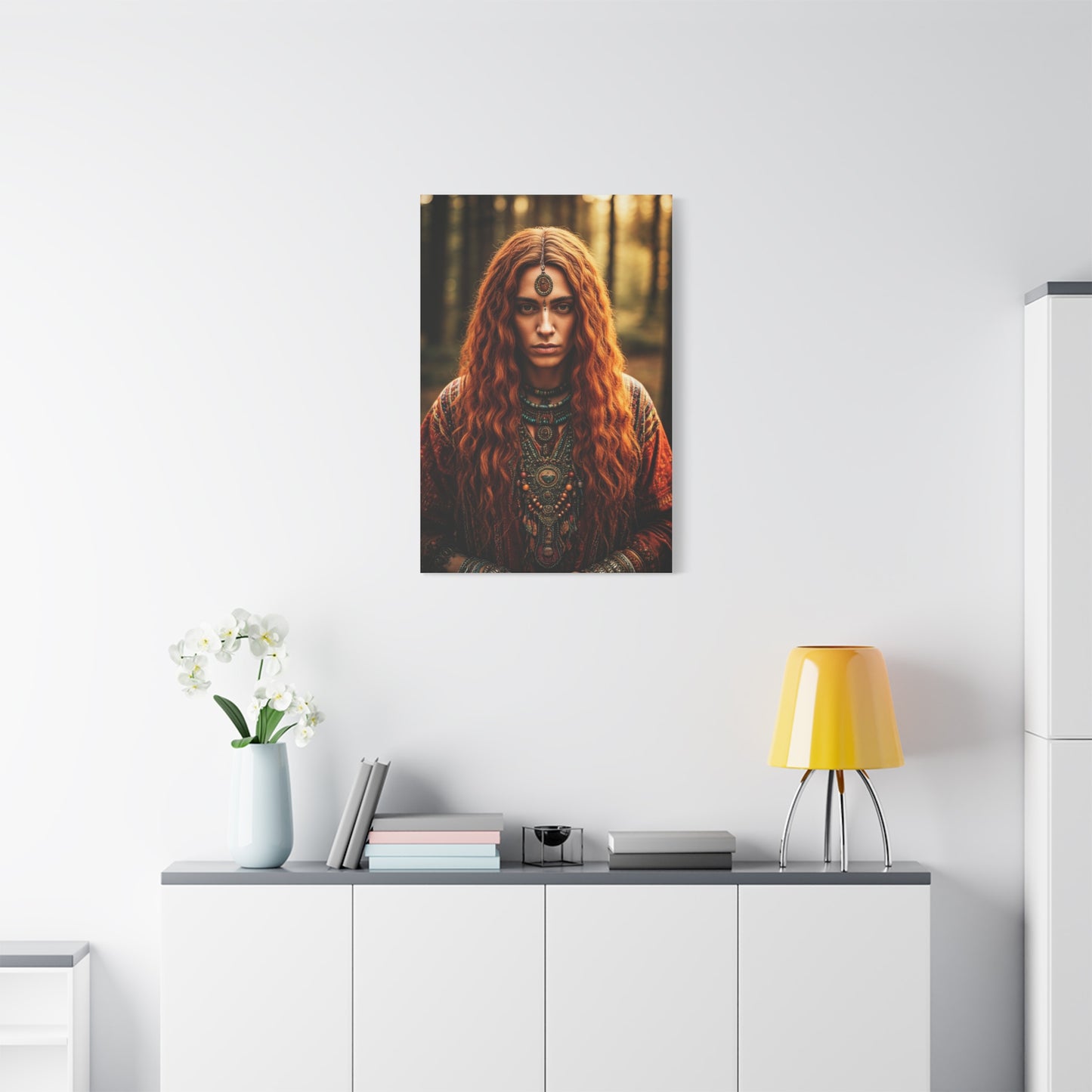 Forest Oracle with Copper Hair – Wall Art & Canvas Prints