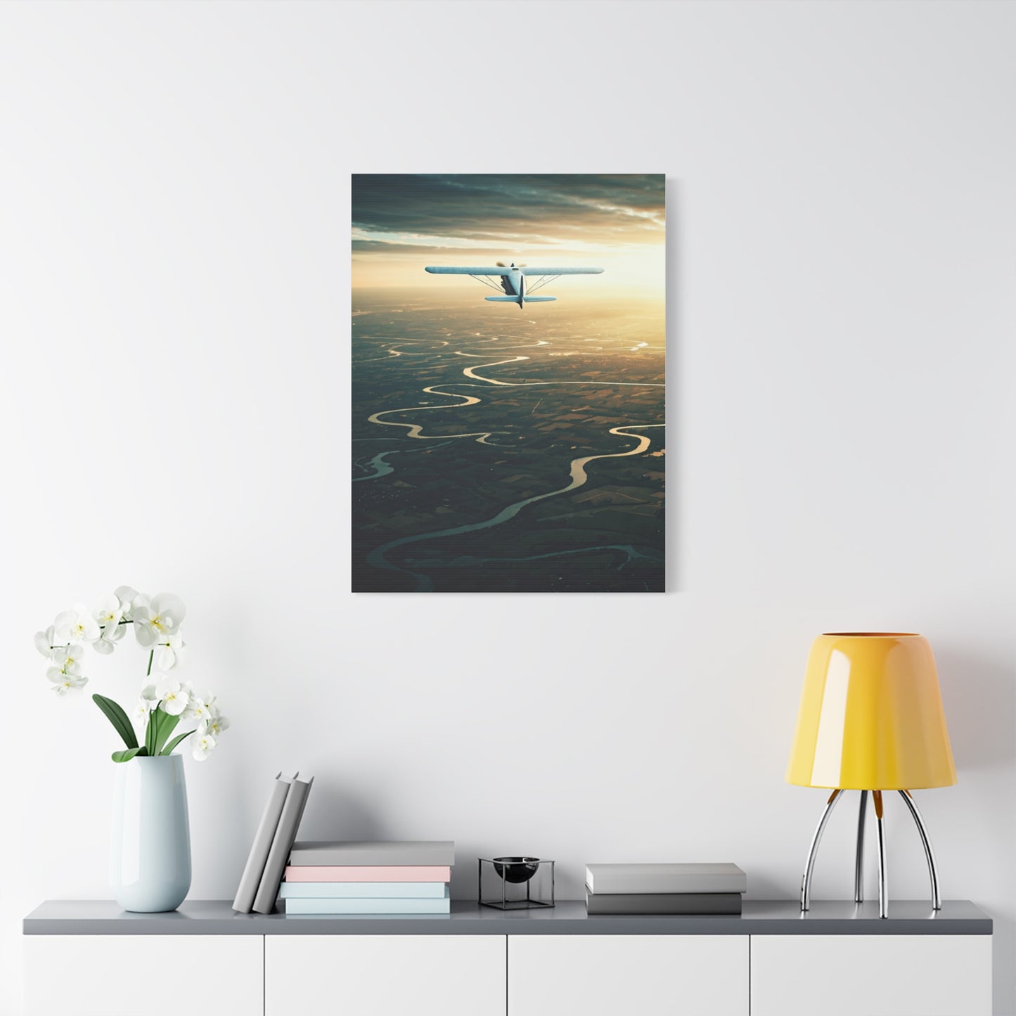 Golden River Flight Horizon Wall Art & Canvas Prints