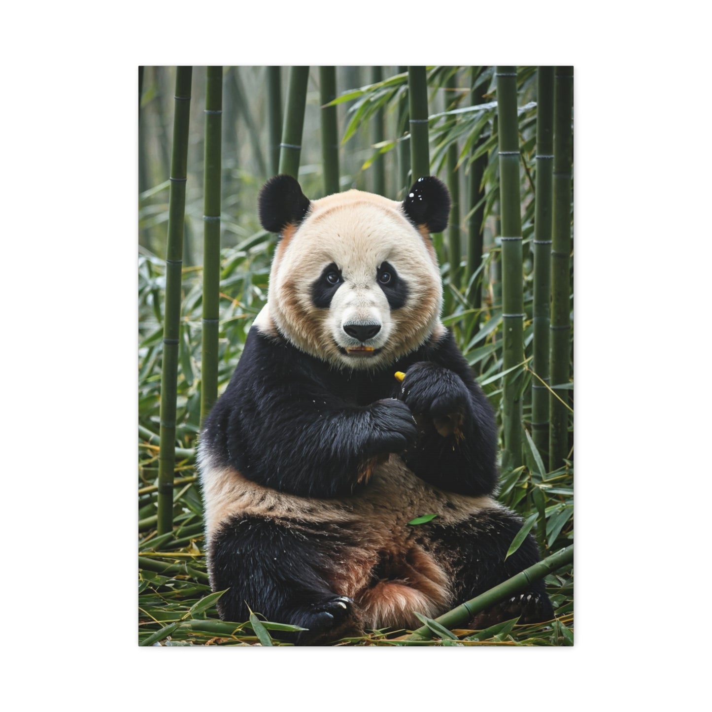 Gentle Panda Among Bamboo Wall Art & Canvas Prints