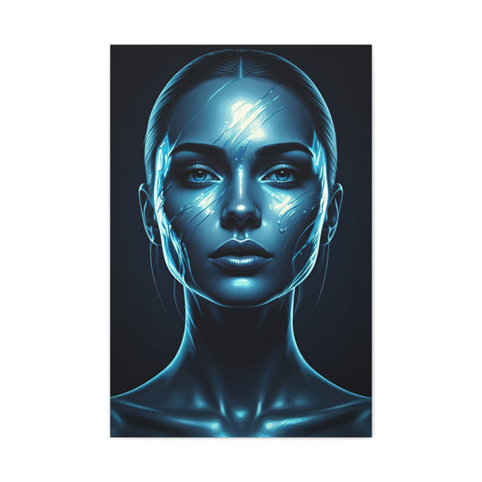 Luminous Blue Serenity Portrait Wall Art & Canvas Prints