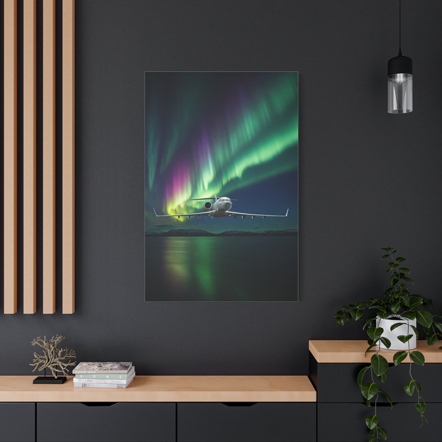 Northern Lights Jet Flight Wall Art & Canvas Prints