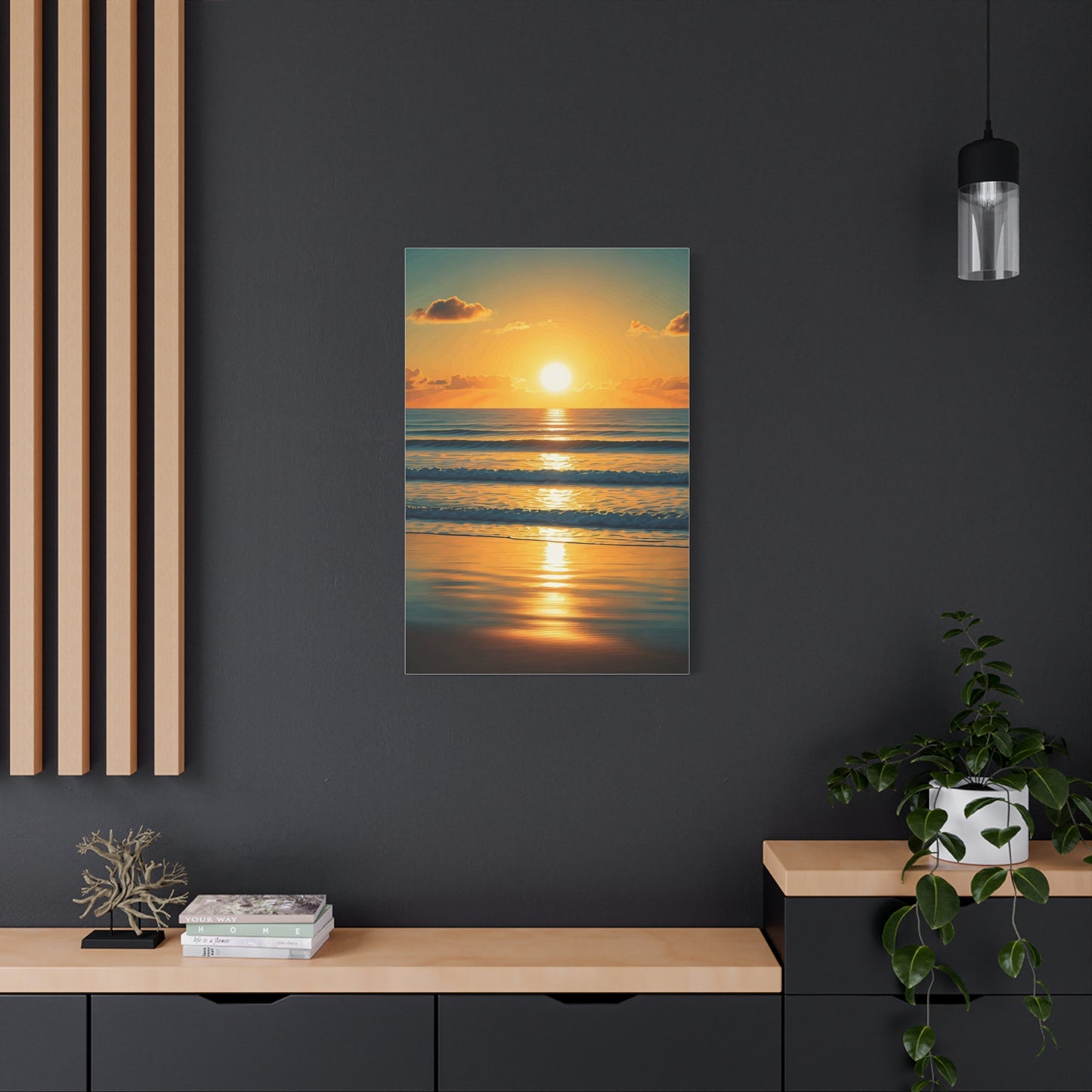 Golden Wave Horizon Sunset Wall Art & Canvas Prints