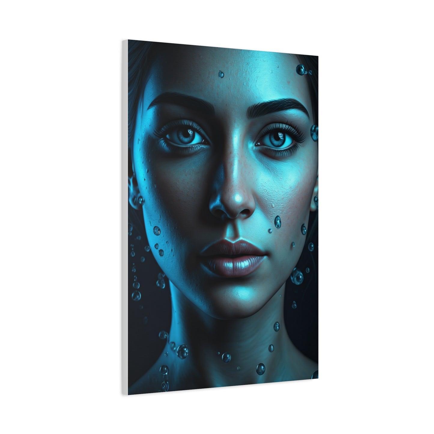Ethereal Blue Gaze Portrait Wall Art & Canvas Prints