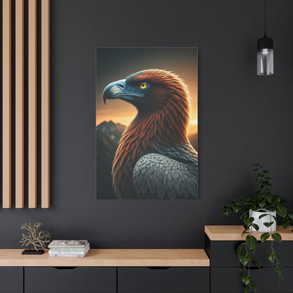 Golden Eagle with Vibrant Sunset Background Wall Art & Canvas Prints