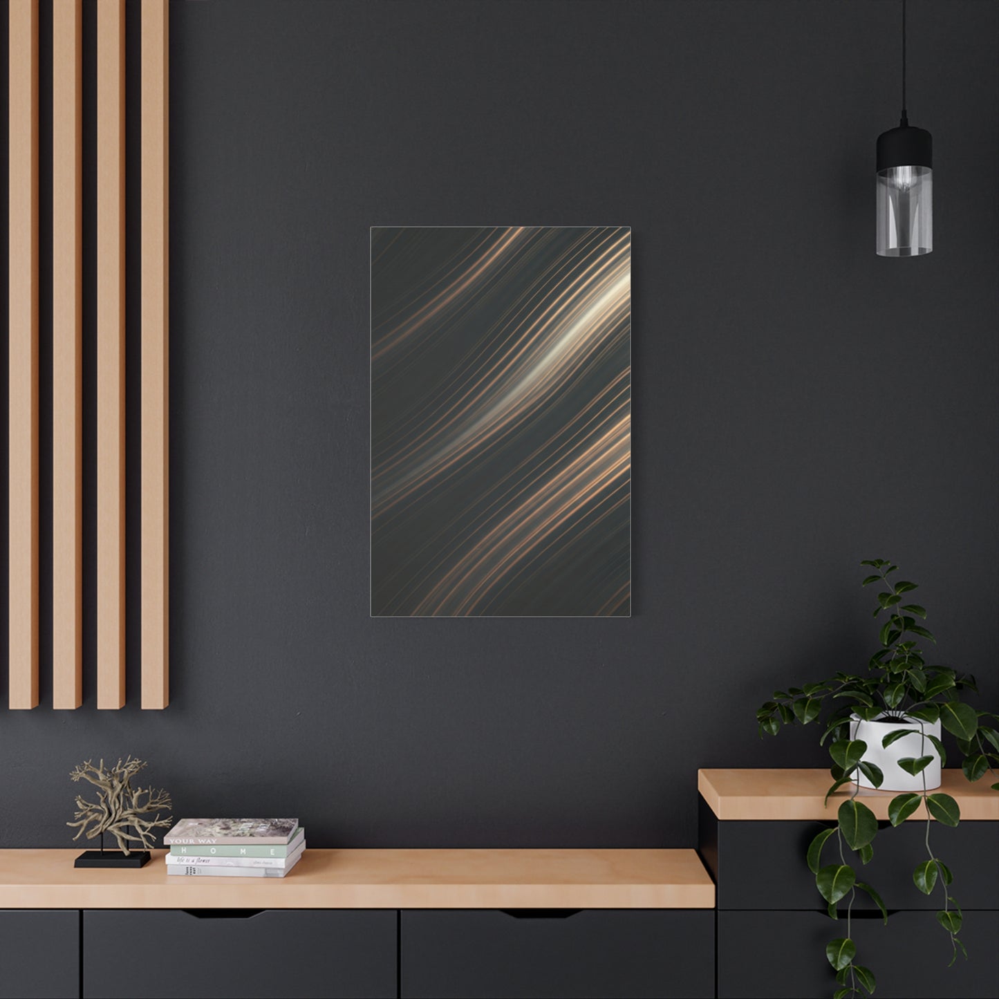 Golden Light Streak Abstract Wall Art & Canvas Prints