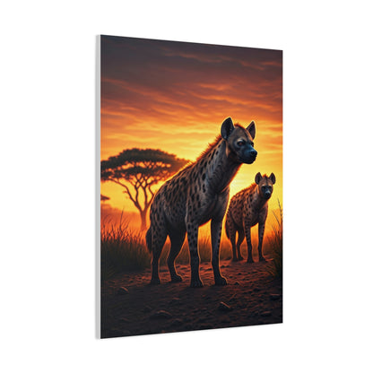 Hyena Pack at Sunset Wilderness Wall Art & Canvas Prints