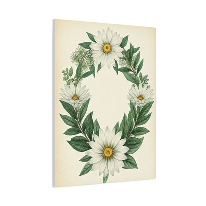 Floral Wreath Illustration Wall Art & Canvas Prints